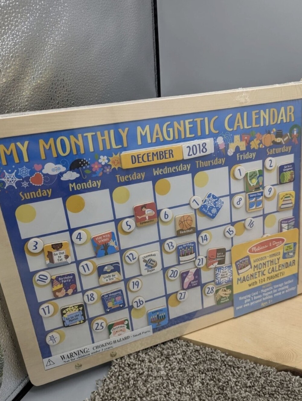 New Melissa And Doug Monthly Calendar Reminders Fold Out Wooden Toy